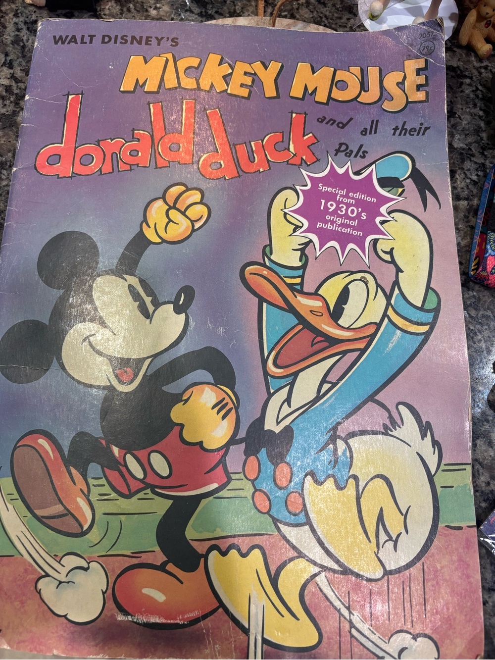 Disney Vintage Comic Illustration Poster – Purple and Cream